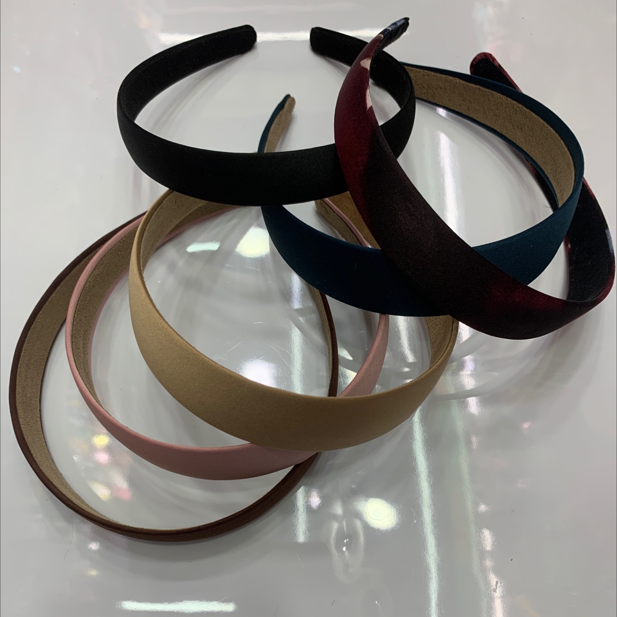 Tinsel cloth all-wrapped head buckle 3cm all-wrapped suede headband