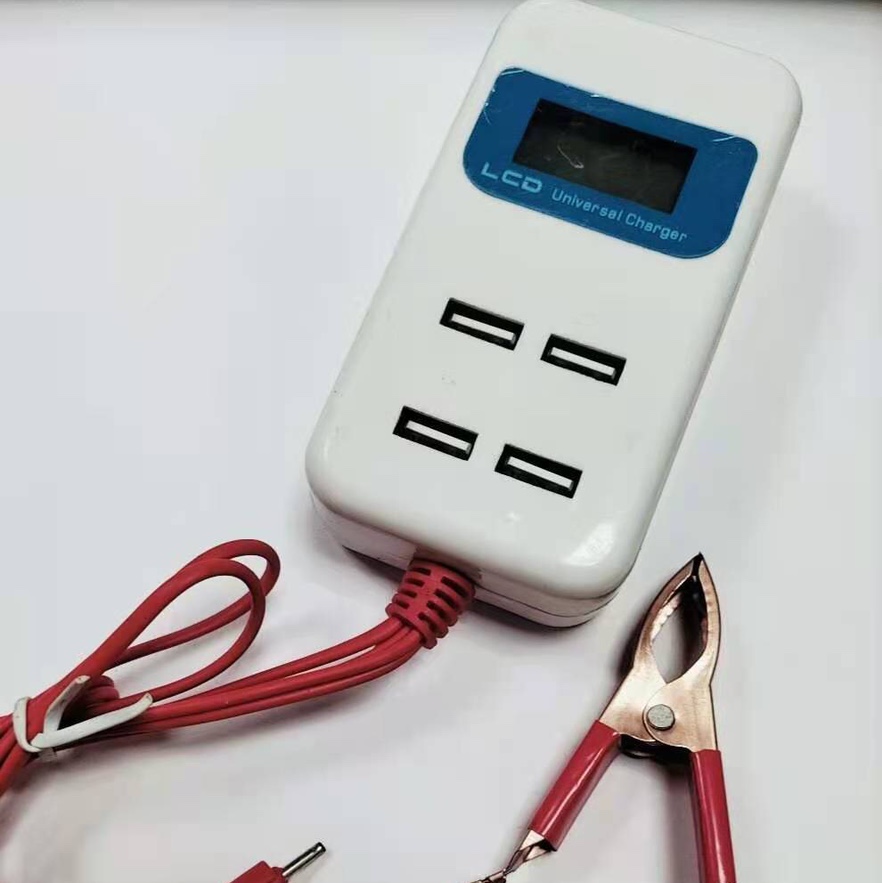 Manufacturers 4USB portable phone clip with display fast charger