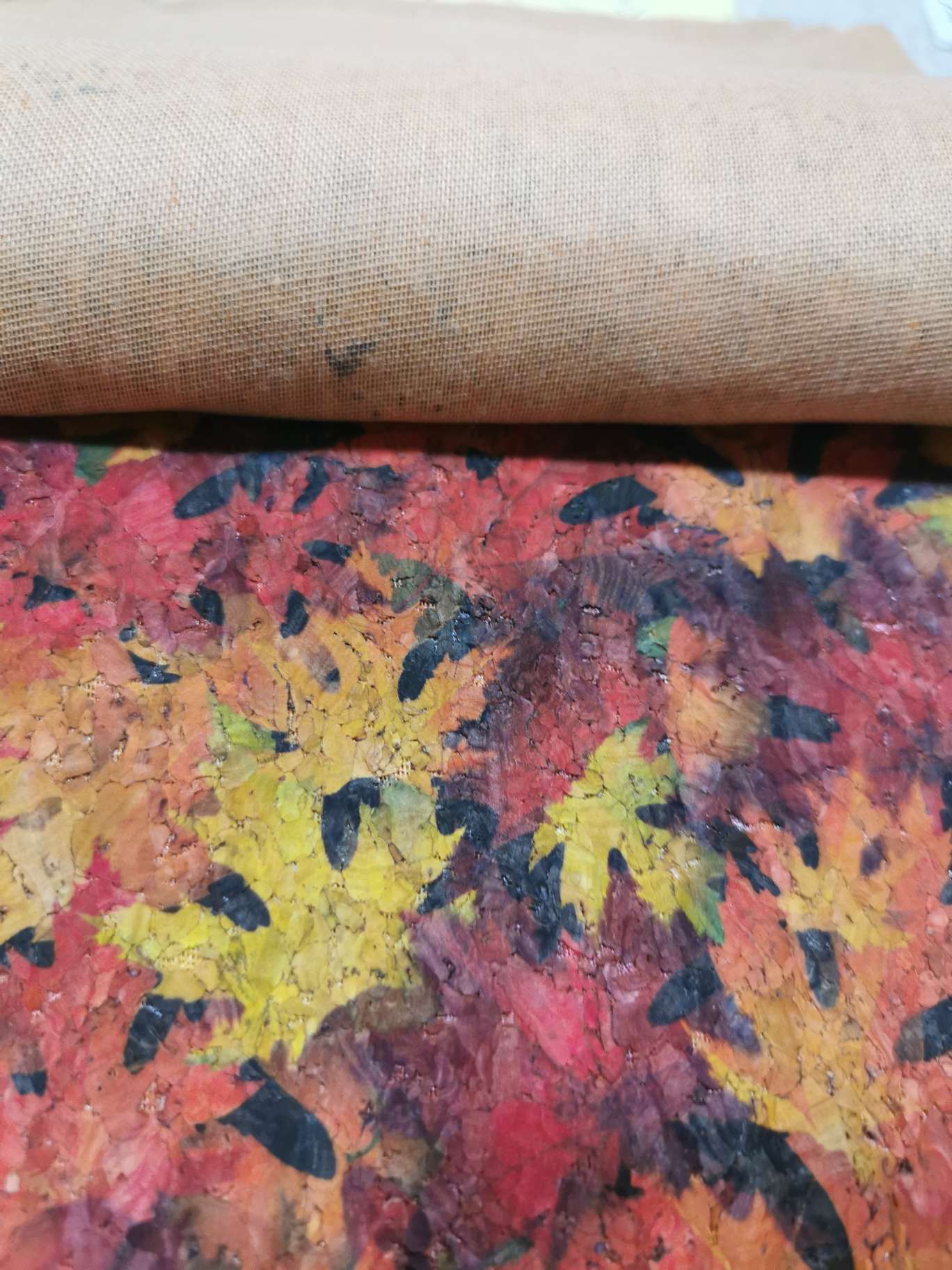 Natural and eco-friendly cork printing 4 factory direct sales leather details Picture