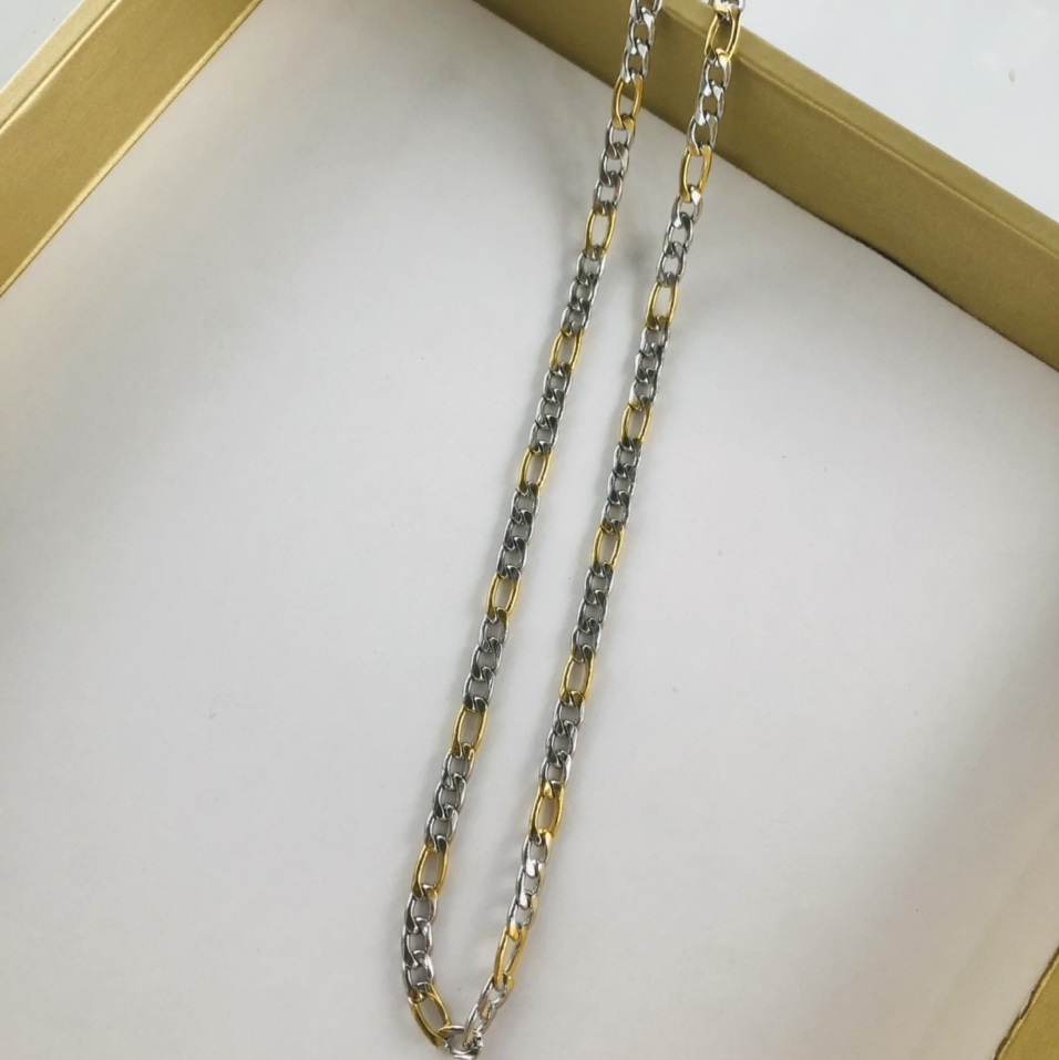 1.6NK(3:1) interlaced gold stainless steel necklace