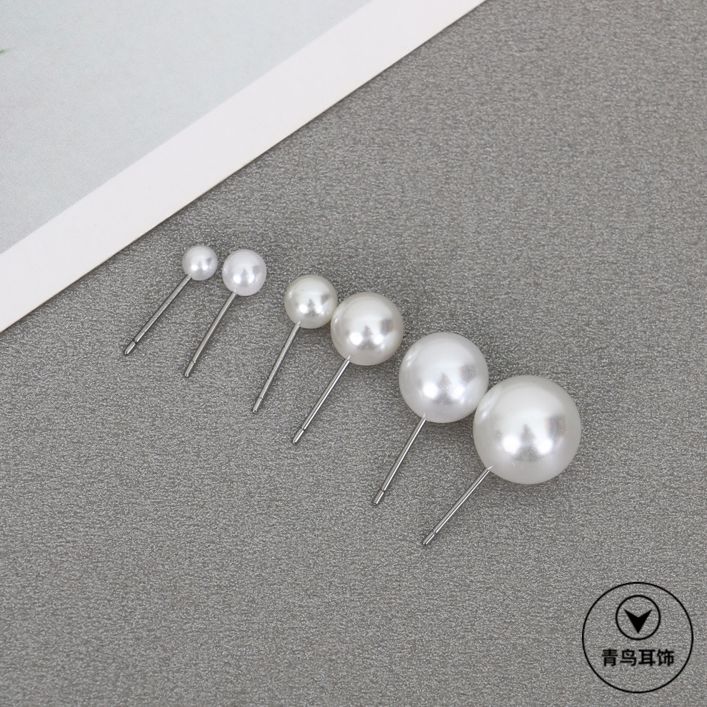 Factory direct sales of high-quality high-gloss pearl earrings and stud earrings, pearl high-gloss imitation pearl stud accessories