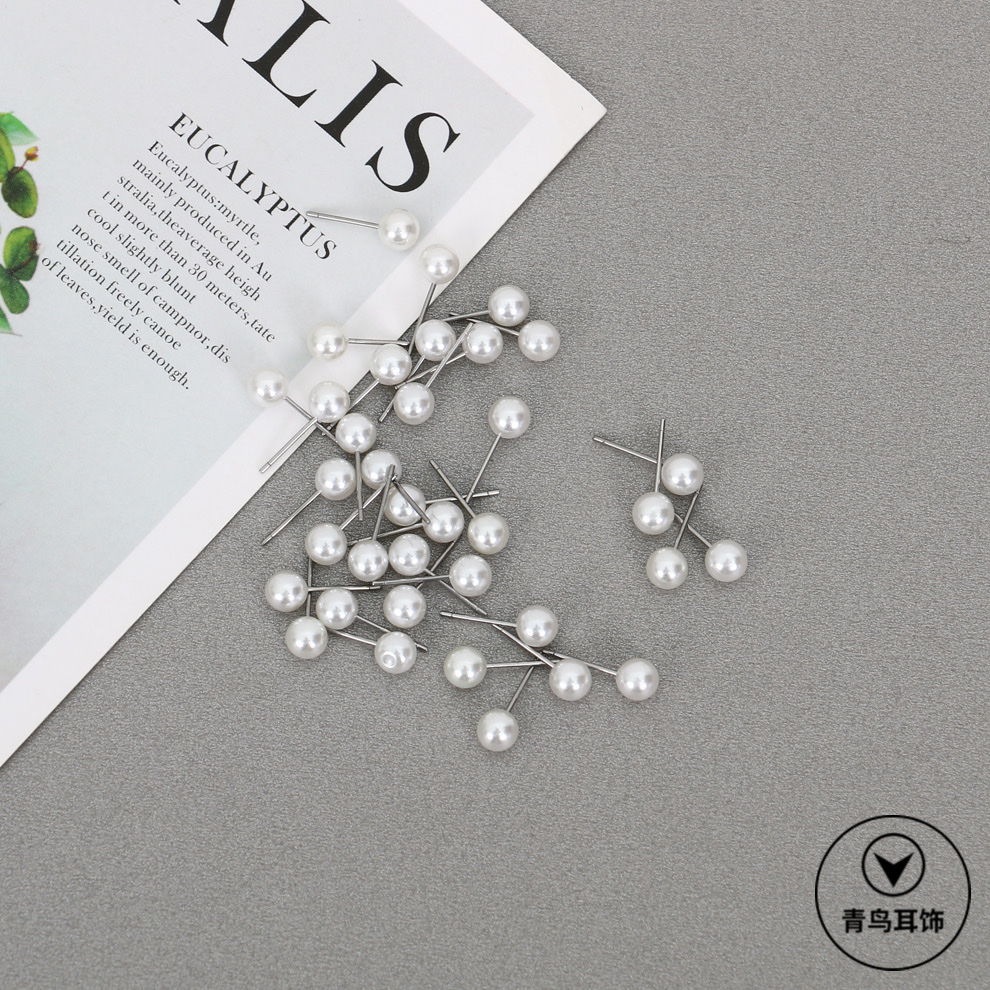 Factory direct sales of high-quality high-gloss pearl earrings and stud earrings, pearl high-gloss imitation pearl stud accessories Specification image