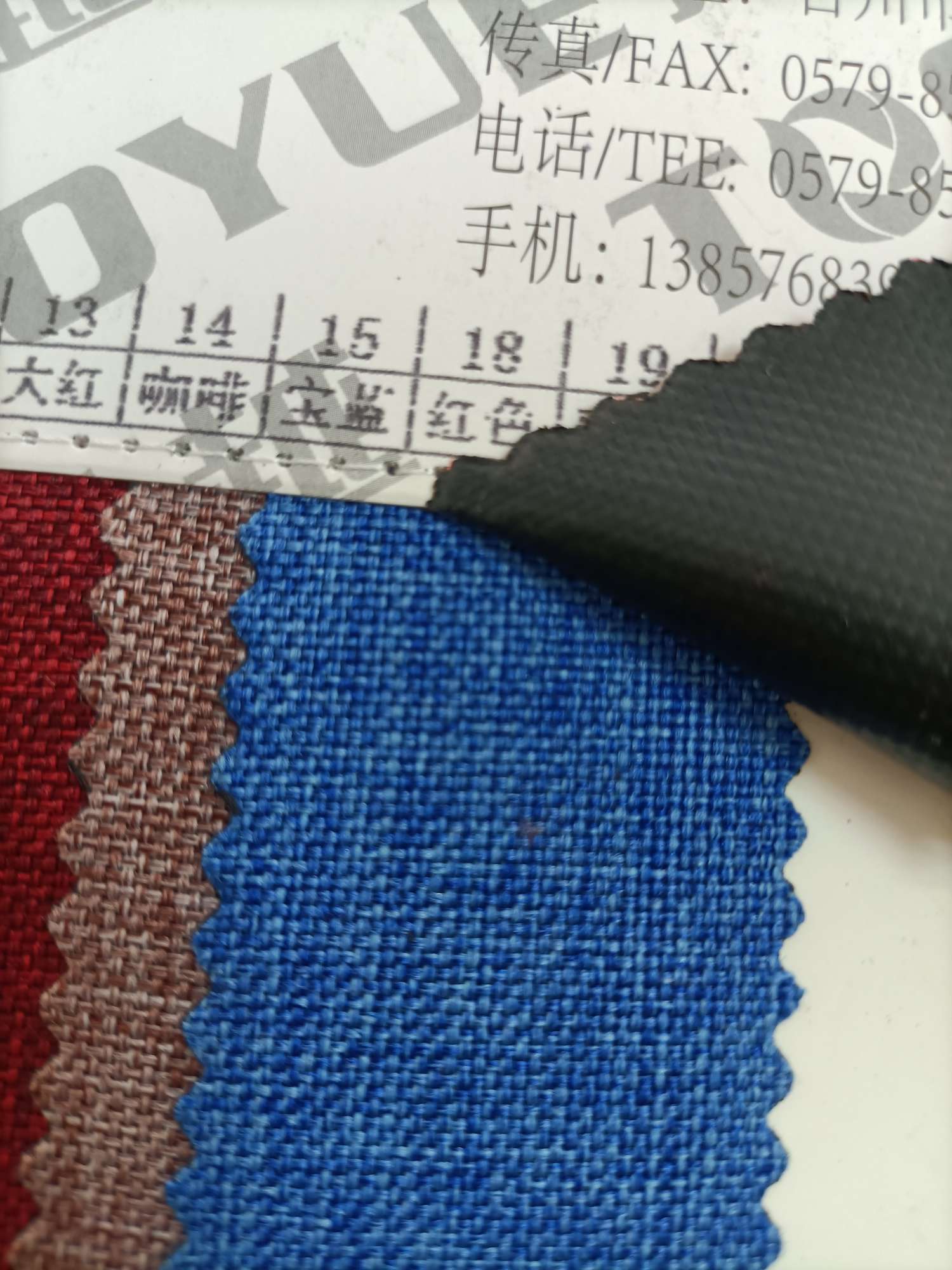 TY--031 600D Matte Cloth A version PVC Glossy 15# Sapphire Blue details Picture