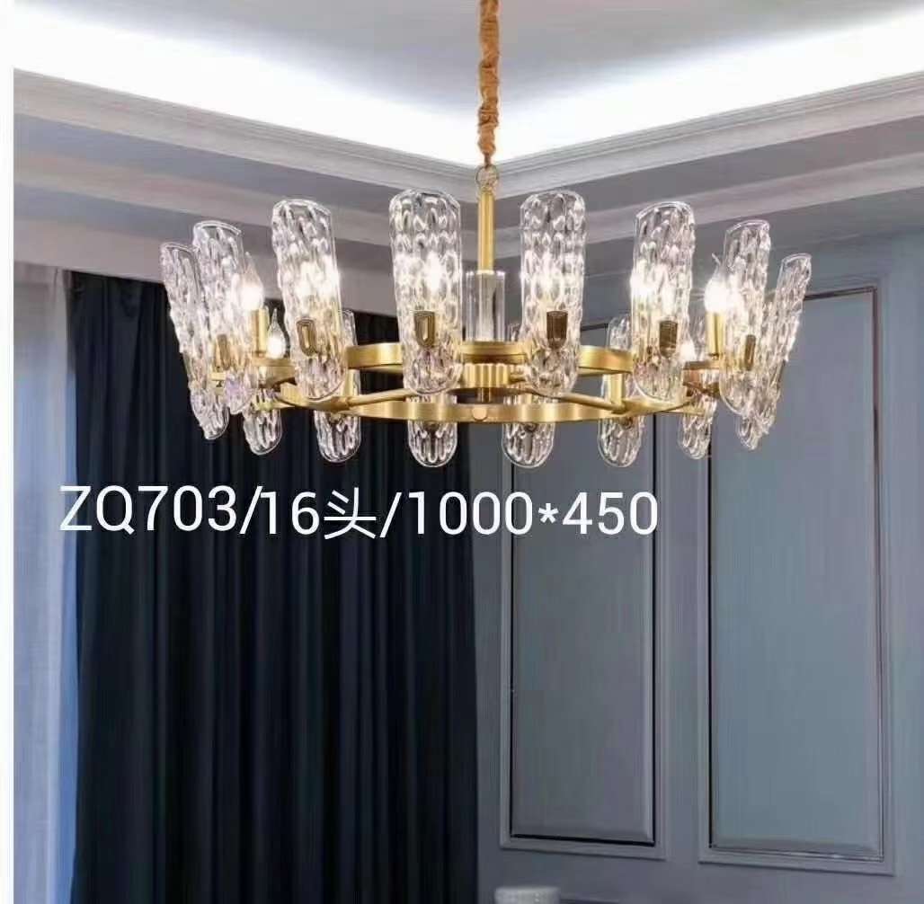 Light luxury living room chandelier details Picture