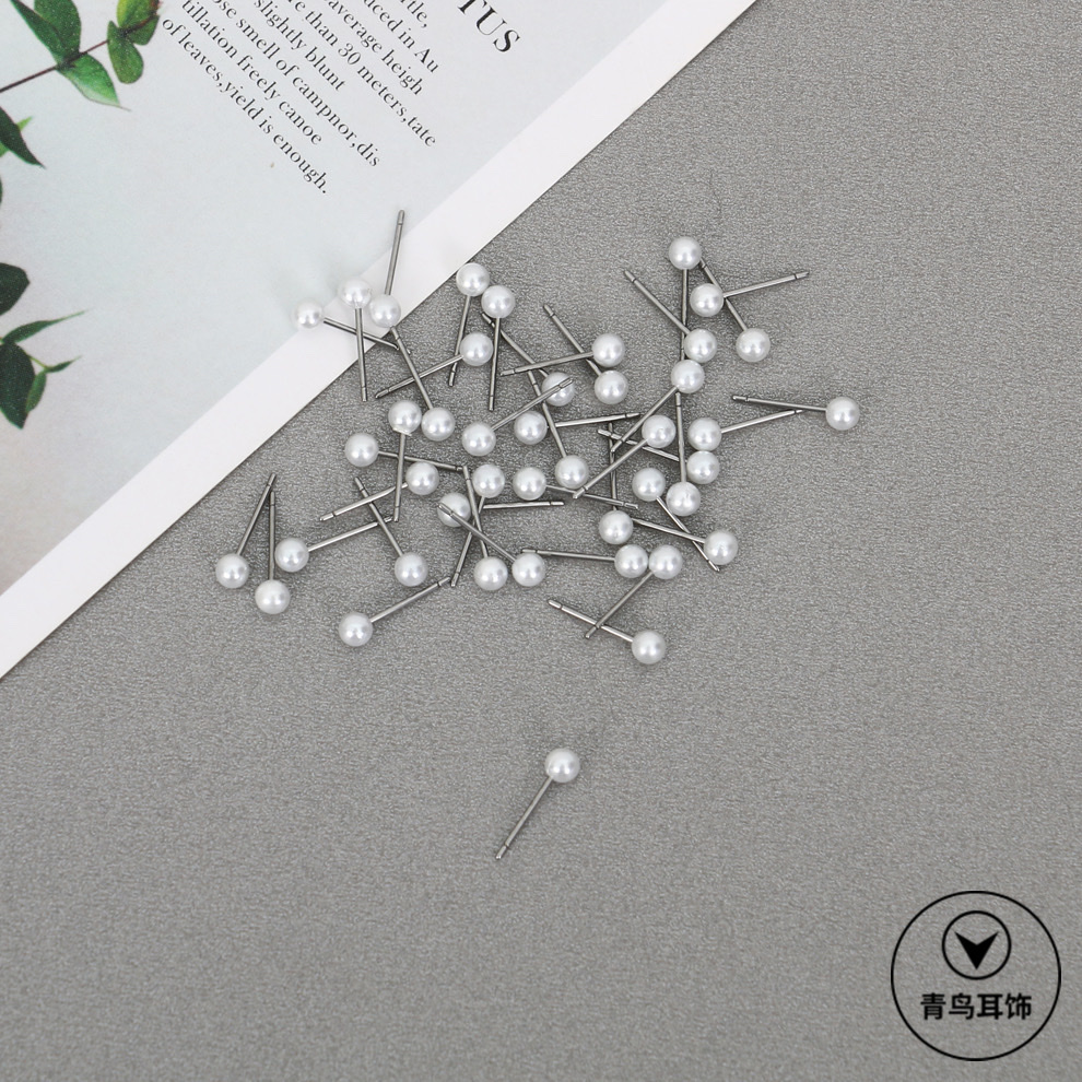 Factory direct sales of high-quality high-gloss pearl earrings and stud earrings, pearl high-gloss imitation pearl stud accessories details Picture