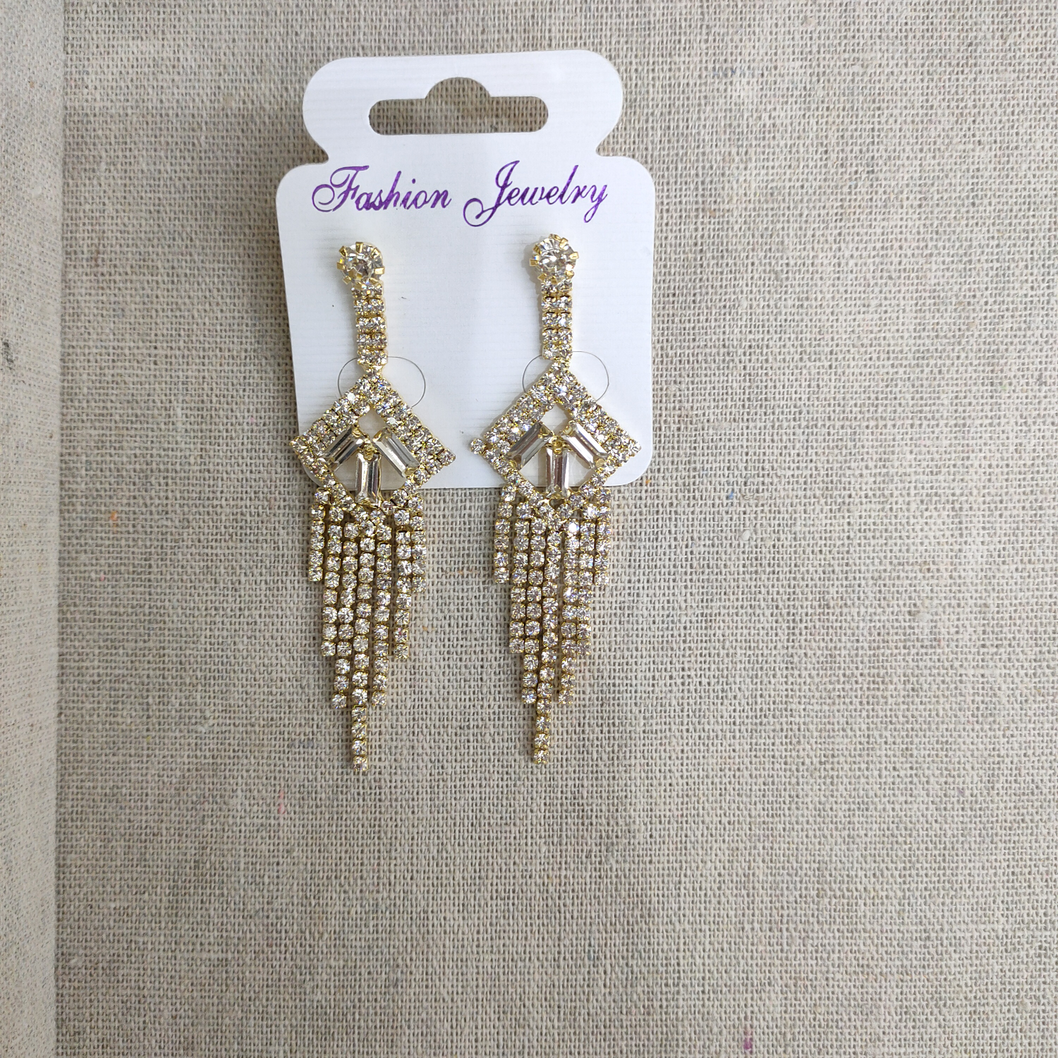 New tassel jewel chain earrings female Korean version earrings fashion hollow temperament rhinestone cold dazzling earrings thumbnail
