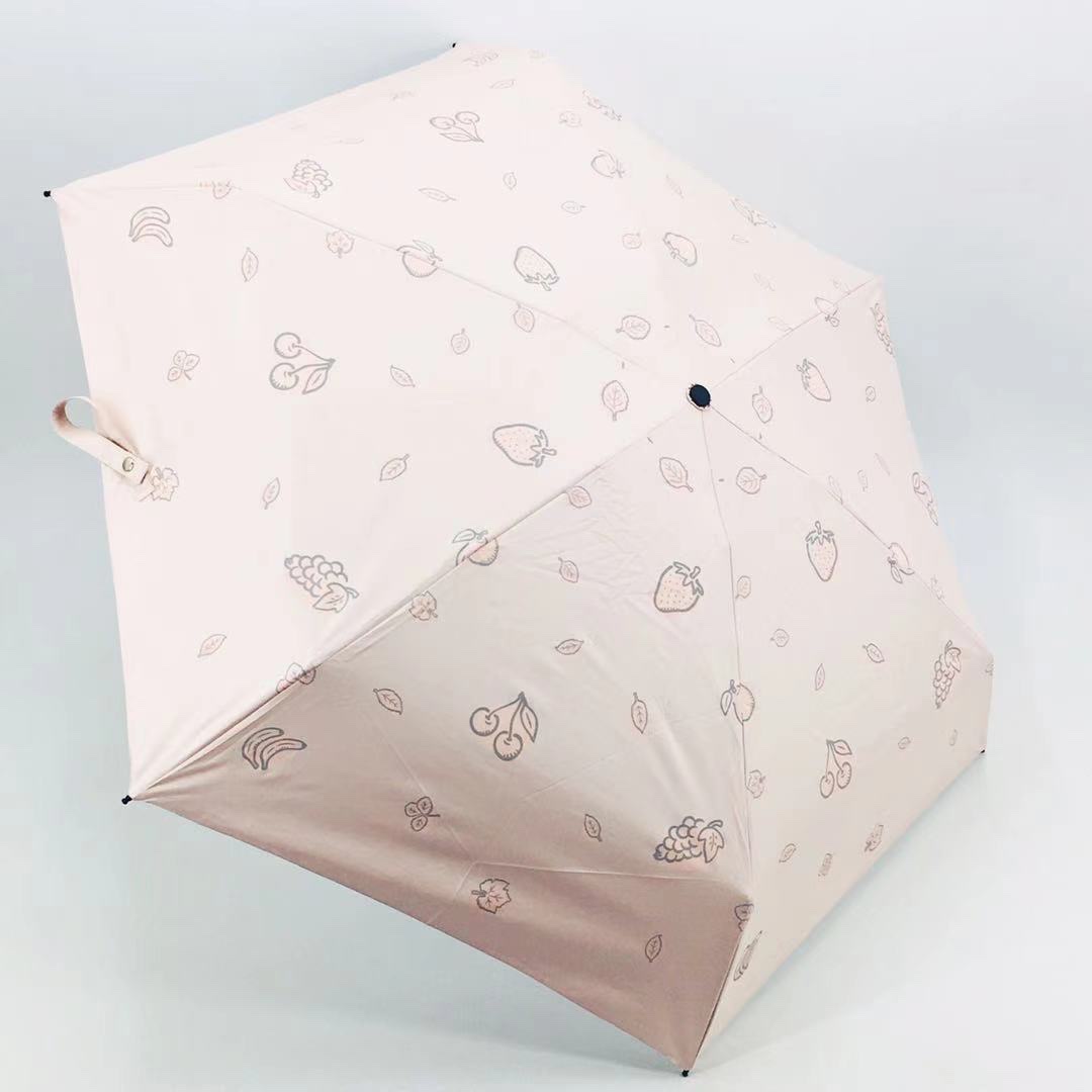 A5027小五折PG闪银印花防晒晴雨伞蓝色详情图2