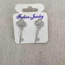 European beauty trend earrings Fashion personality flash diamond key earrings