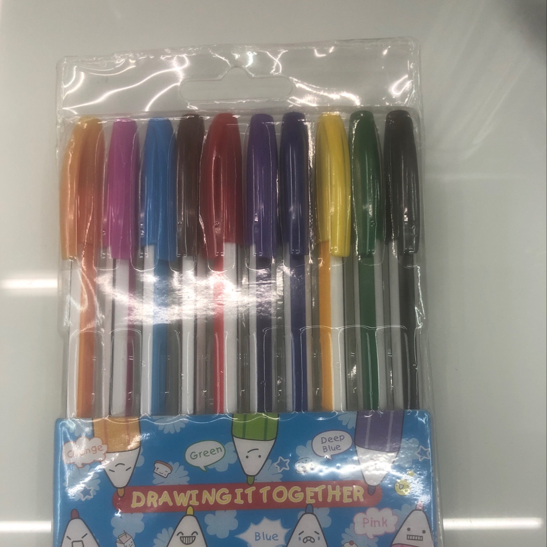 563-10 bags of colored ballpoint pens