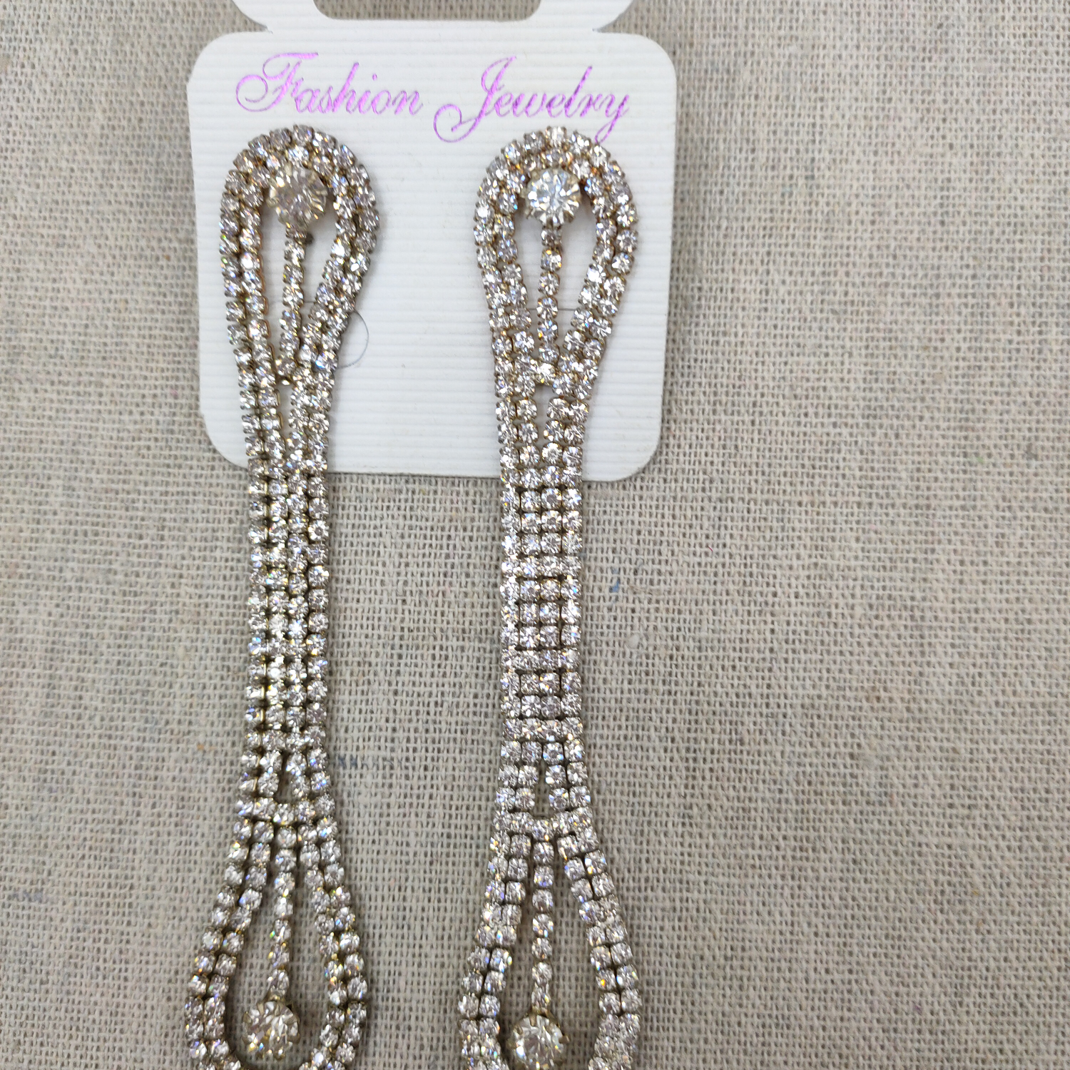 European and American style exaggerated rhinestones claw chain personality fashion temperament earrings accessories