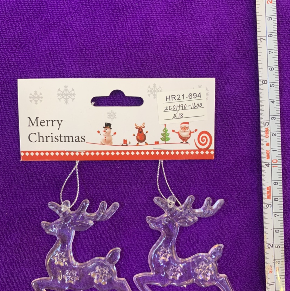 Zhicheng Christmas Pendants 694 Christmas Festival Cute Reindeer Pair Pendants, Christmas tree Pendants, Store Decoration Festival Pendants, Hanging decorative balls, window display pendants