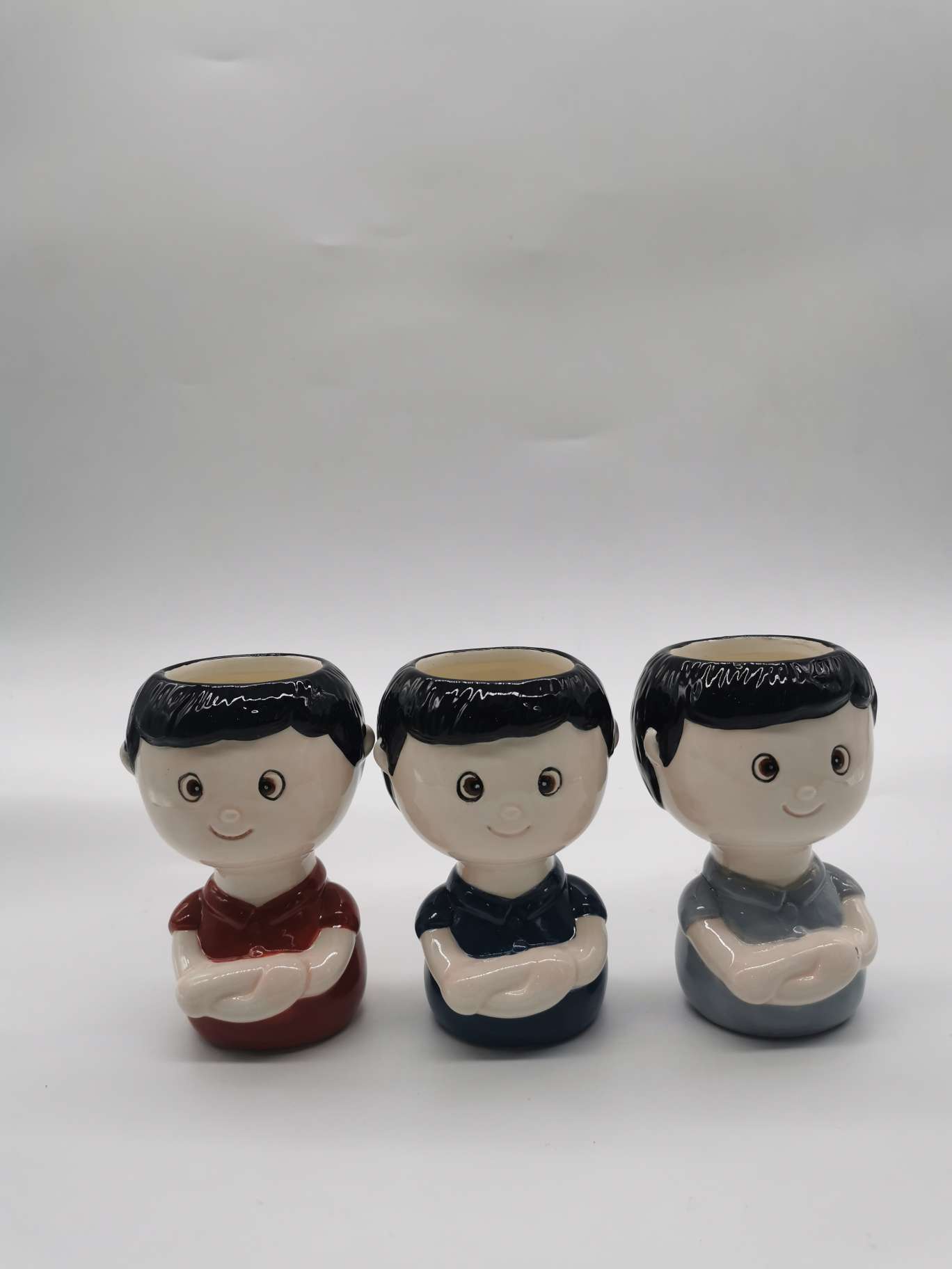 欧式陶瓷卡通人物花盆创意人头假花假多肉花盆仿真多肉植物办公室摆件产品图