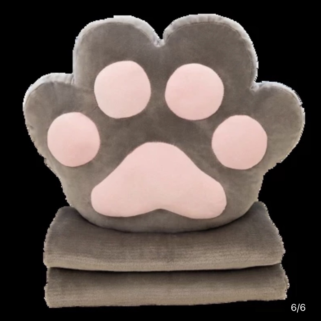 卡通两用汽车靠垫 法兰绒毛毯猫爪抱枕 创意熊掌夏凉被                                  