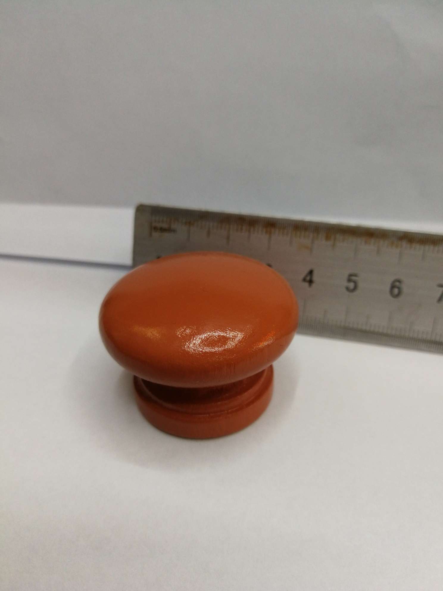 Wooden Mushroom handle Red Brown 4.0 details Picture