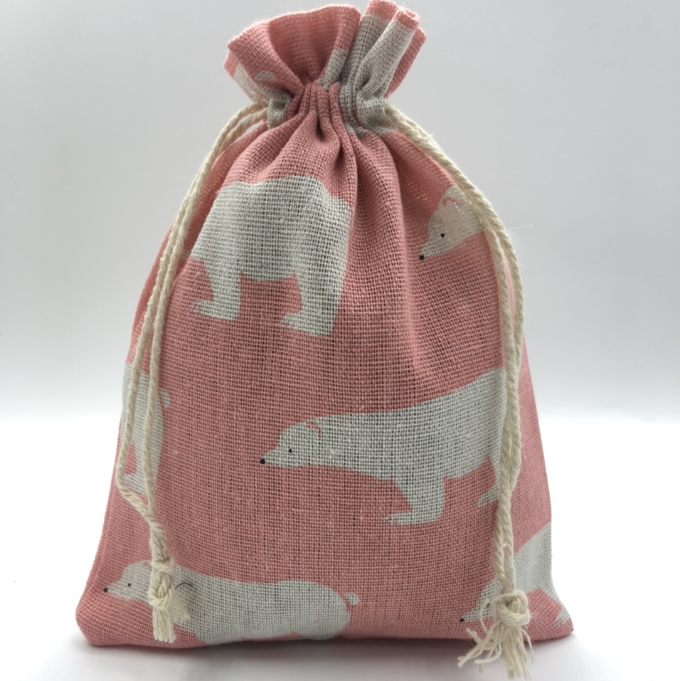 15*20印花棉麻抽绳中药防疫香囊空袋香包袋厂家直销