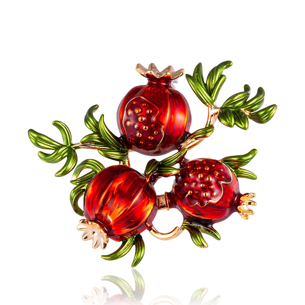 Red pomegranate brooch