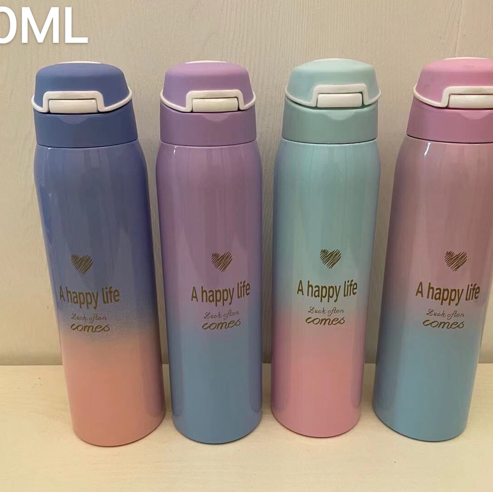 500ML straw sports insulated cup, office cup, coffee cup