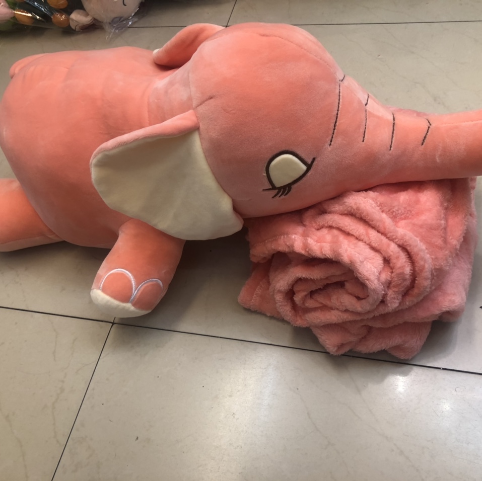 Cute pink elephant doll doll Cute girl cuddles sleeping elephant plush toy