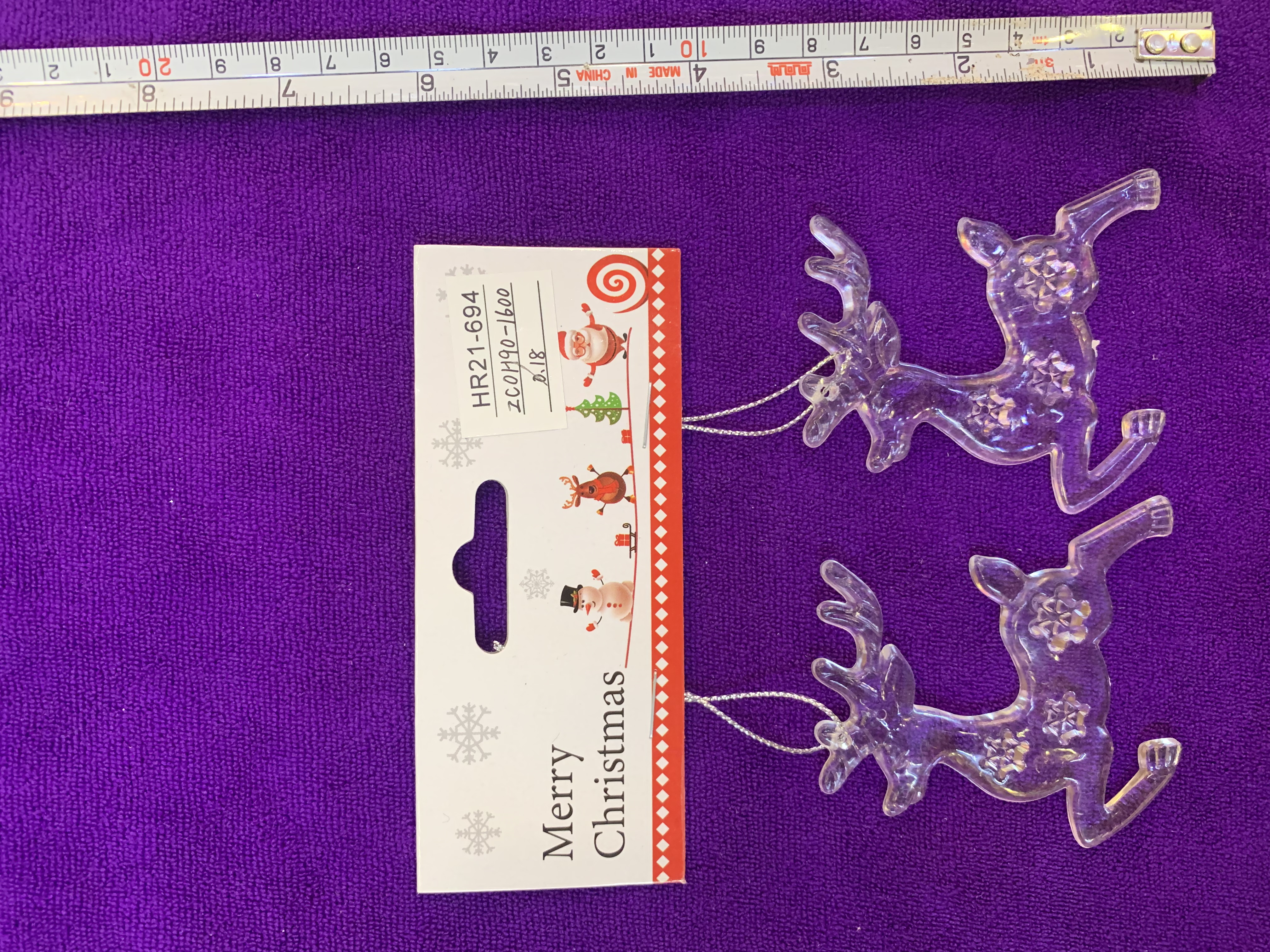 Zhicheng Christmas Pendants 694 Christmas Festival Cute Reindeer Pair Pendants, Christmas tree Pendants, Store Decoration Festival Pendants, Hanging decorative balls, window display pendants details Picture