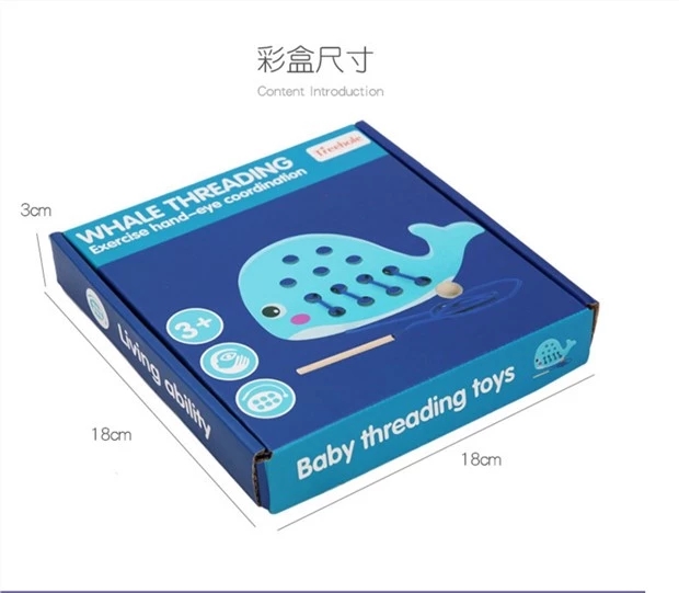 The duckling and whale threading game is an early education toy that helps children develop their hands-on skills and coordinate their hands and eyes detail image 1