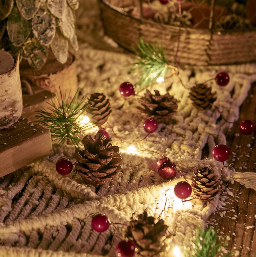 圣诞节装饰节日装扮店铺橱窗挂饰场景布置圣诞树小饰品创意挂件2米20灯电池款