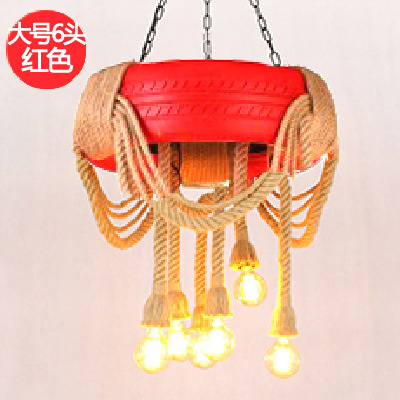 Industrial-style tire, hemp rope ceiling-mounted, coffee shop, restaurant, barbecue restaurant, hot pot restaurant, barber shop lighting fixtures detail image 15