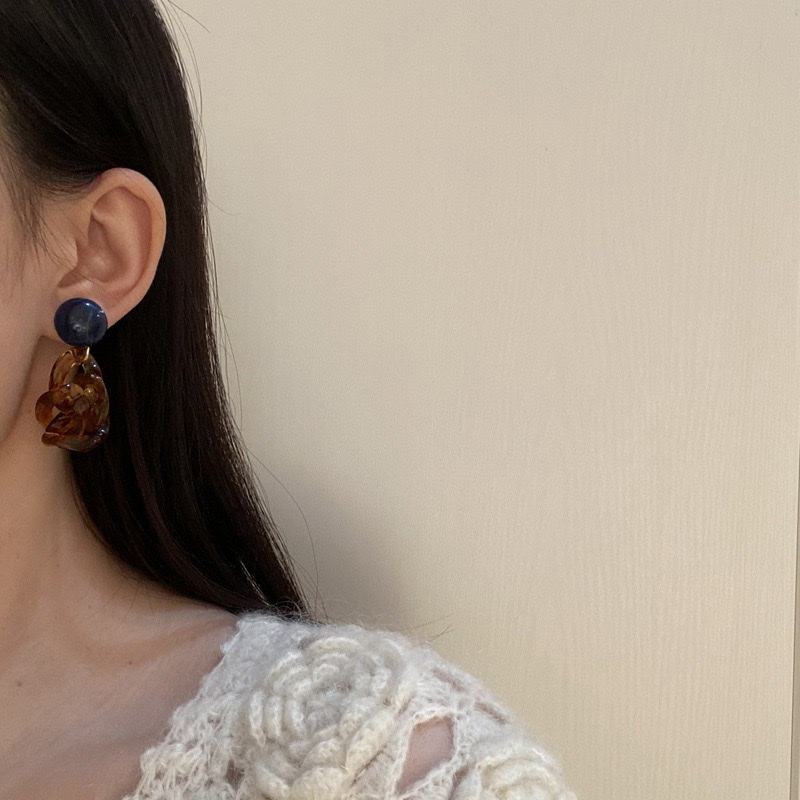 925银针韩国东大门时尚新款个性链条耳环耳坠网红气质设计耳饰产品图