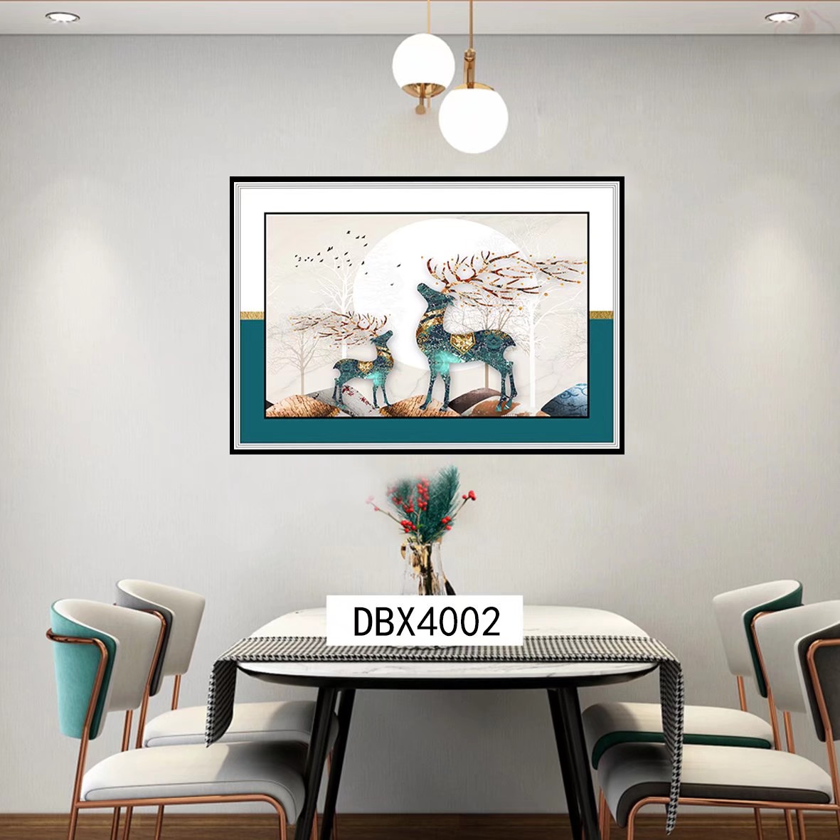 Morandi, Aluminum Frame With Frosted Stars And Handmade Gilt Restaurant Decoration