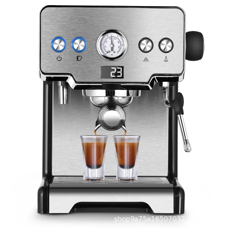 咖啡机 商用 家用现磨浓缩蒸汽奶茶店高压意式打奶泡一体机 15帕图