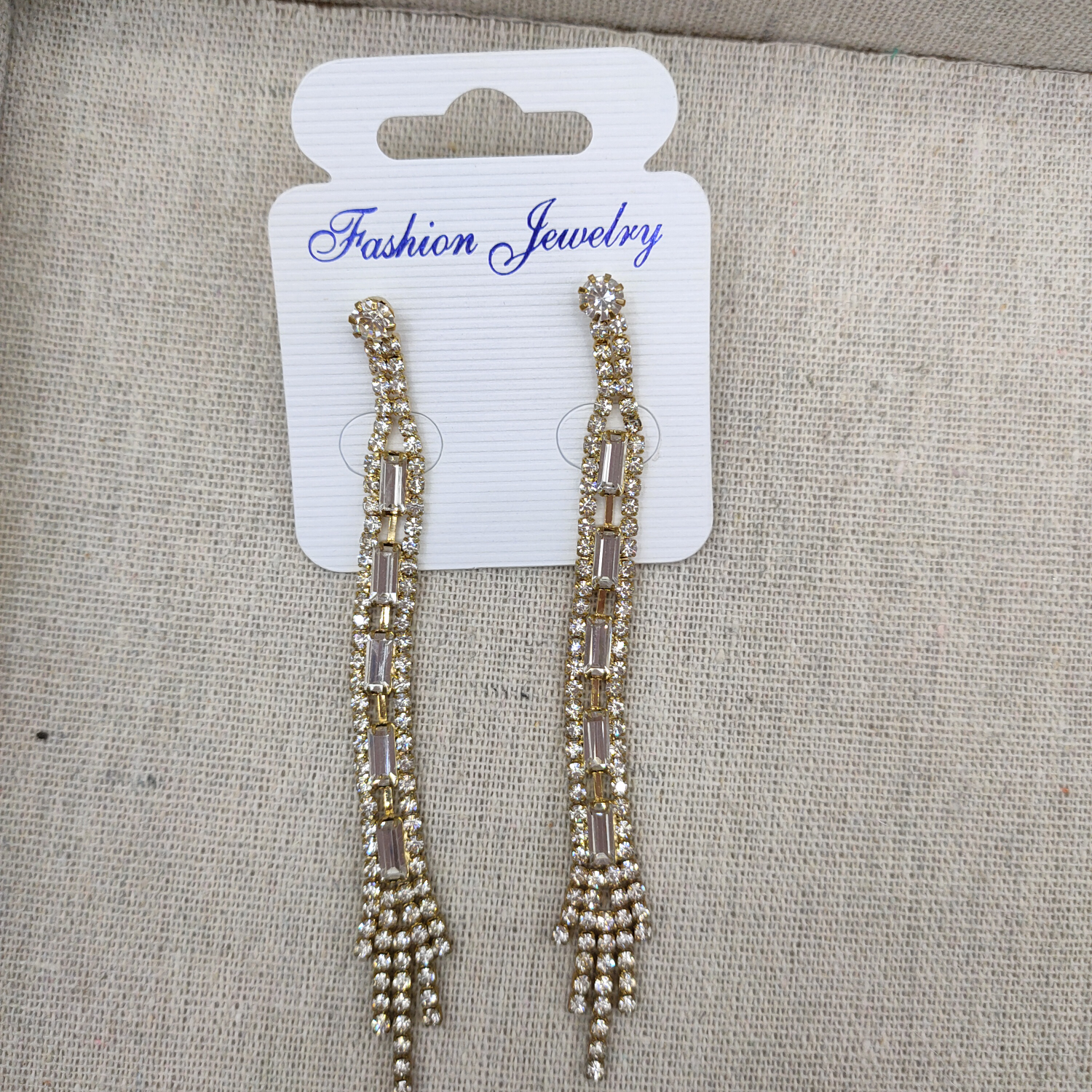 European and American trend flash diamond glass rectangular earrings