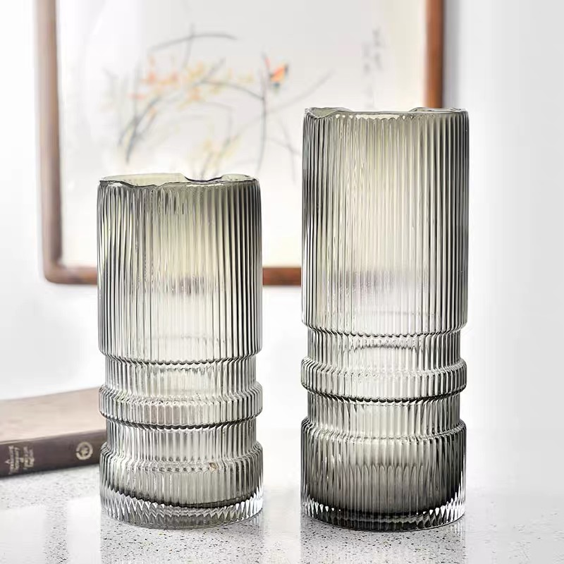 北欧轻奢大号玻璃花瓶客厅玄关餐桌居家摆件水养百合玫瑰干花花器