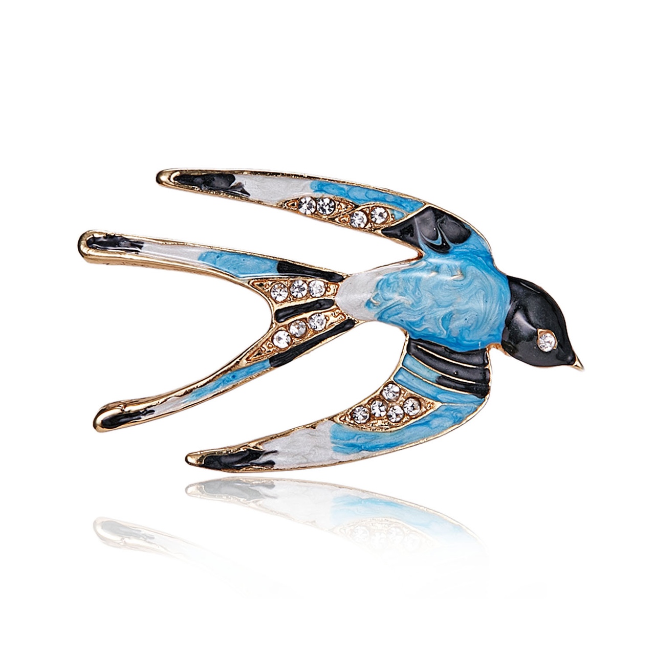 Flying Swallow colored brooches are on sale