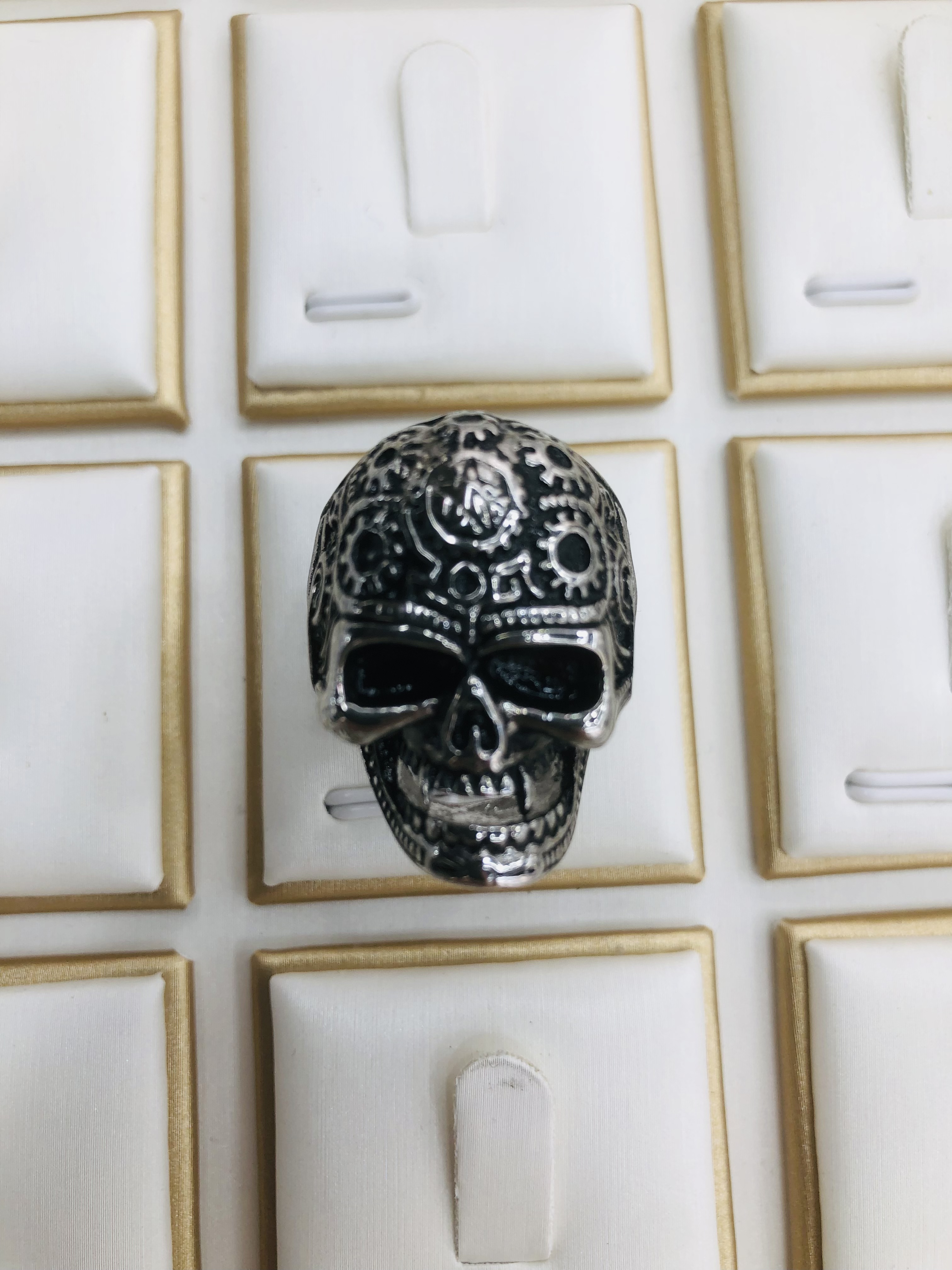 A stainless steel ring for men with a skull Item Picture