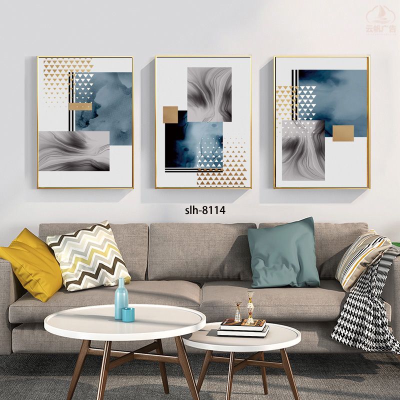 Aluminum alloy crystal porcelain crystal shell light Luxury Abstract three-piece set 60*80*34️ ️ Specification image