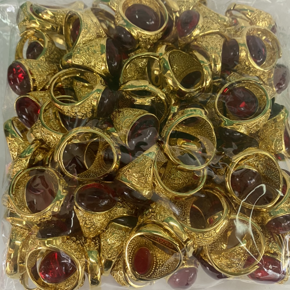 24K gold ruby ring for men