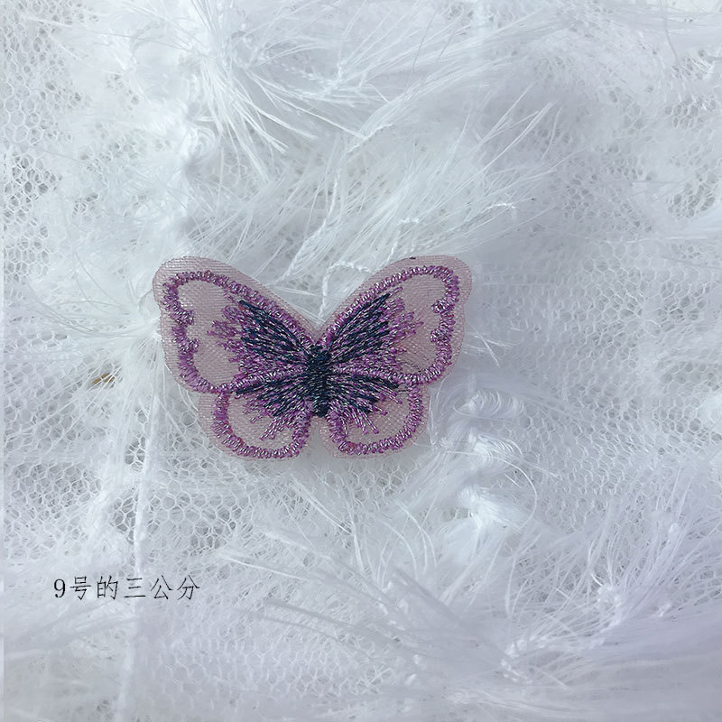 Single-layer 3-centimeter embroidered butterfly jewelry accessories, shoe materials, clothing, mobile phone case accessories, diy materials Application Scenario
