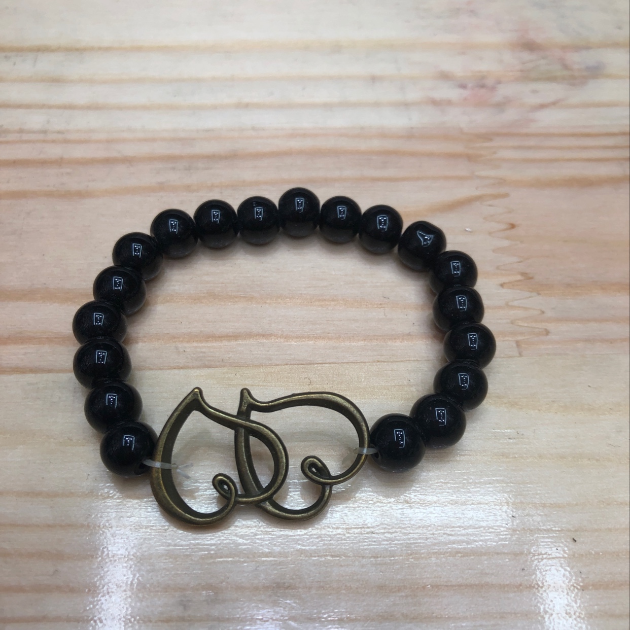 Alloy Heart Acrylic Bead Bracelet full figure