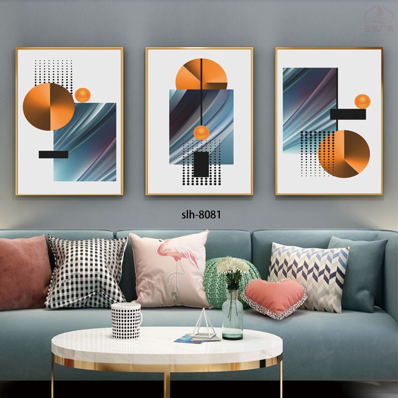 Aluminum alloy crystal porcelain crystal shell light Luxury Abstract three-piece set 60*80*34️ ️ Application Scenario