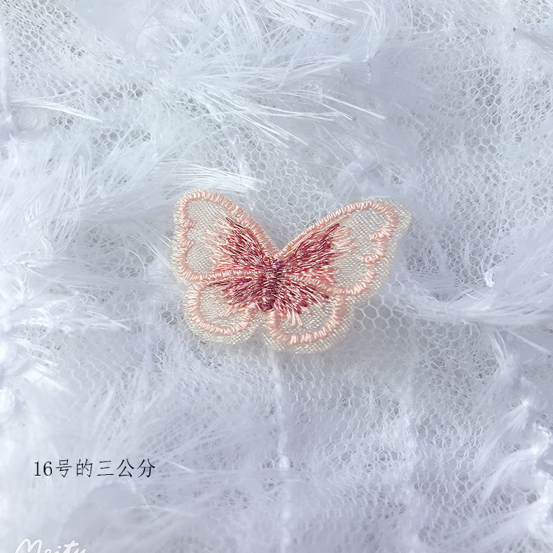 Single-layer 3-centimeter embroidered butterfly jewelry accessories, shoe materials, clothing, mobile phone case accessories, diy materials details Picture