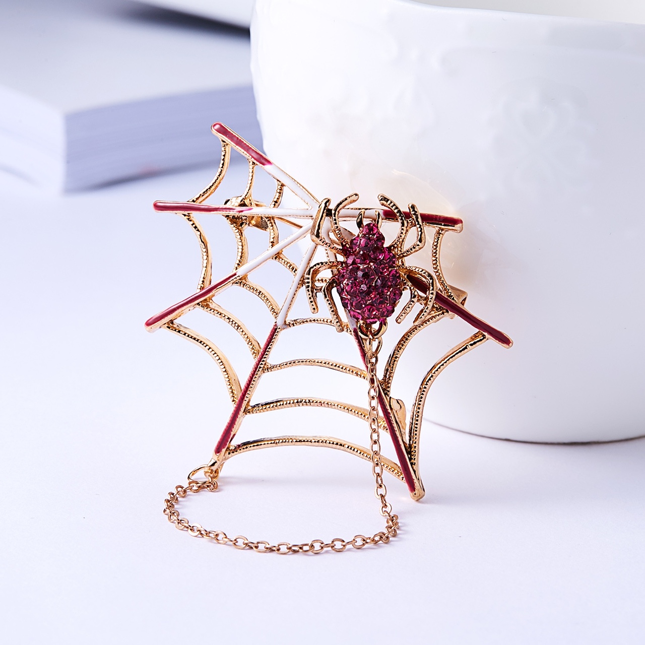 Fashion hot seller Spider chain chic brooch