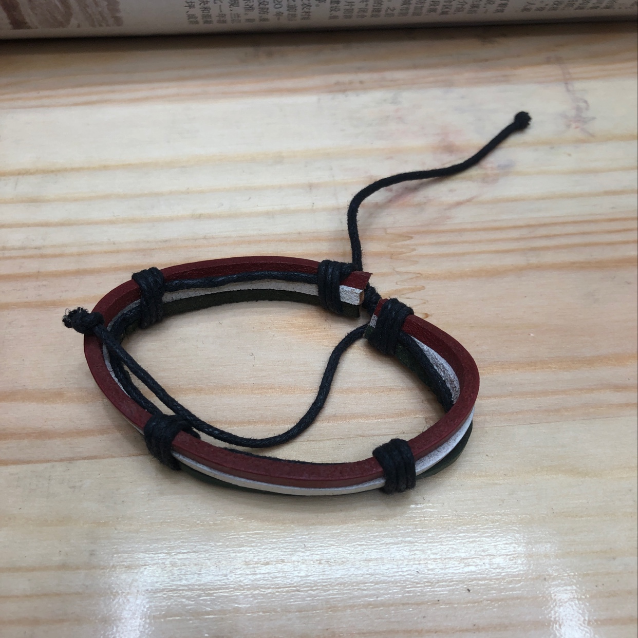 Green, White And Red Bracelet