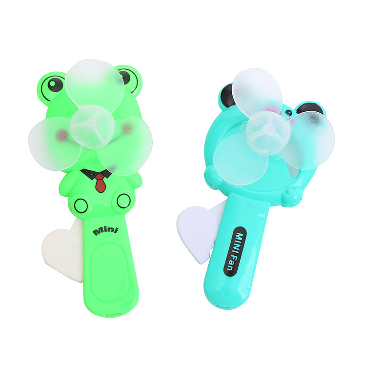 可爱青蛙卡通手摇风扇手压手动迷你风扇便携随身手持风扇地推玩具批发