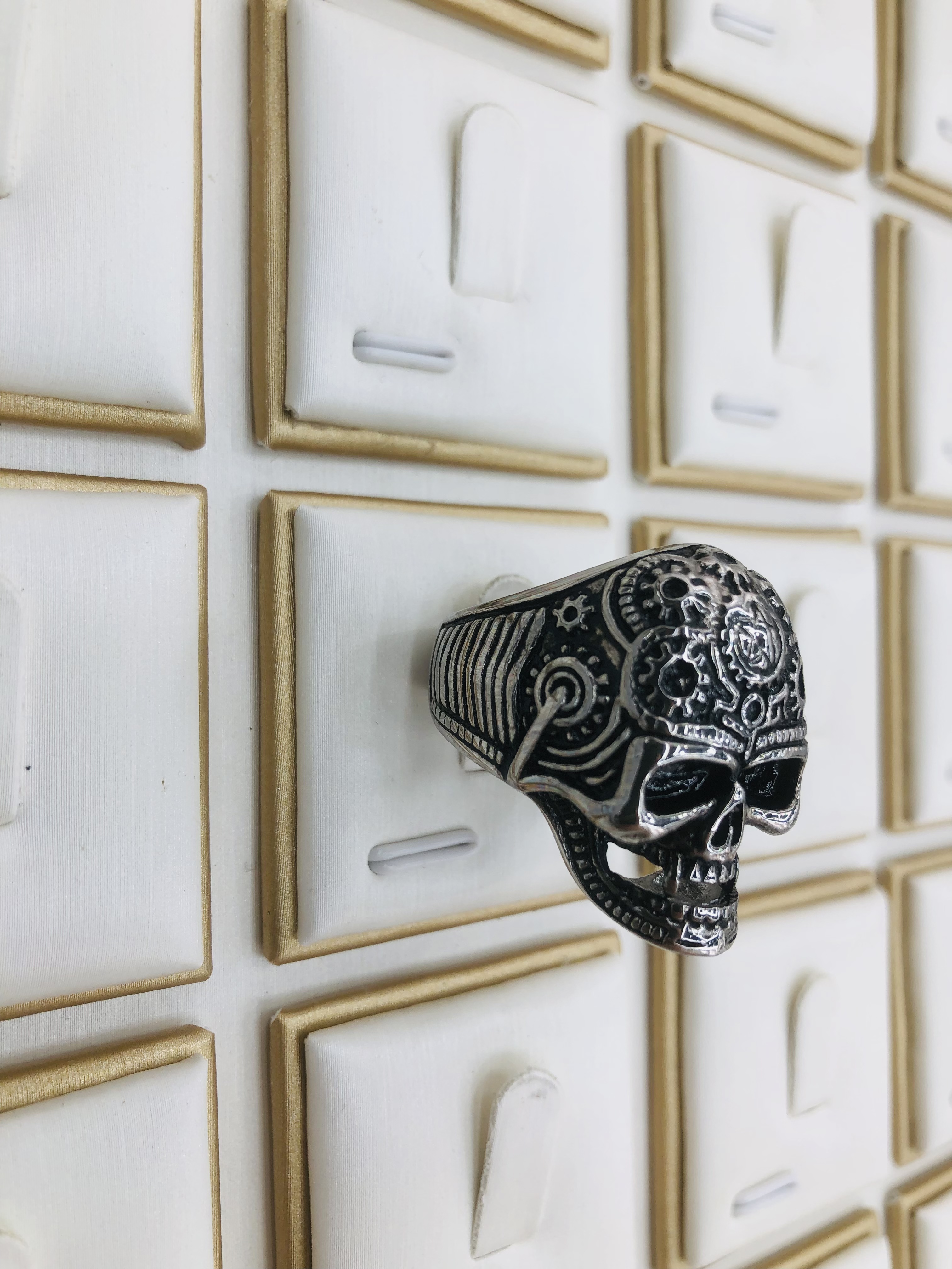 A stainless steel ring for men with a skull Application Scenario