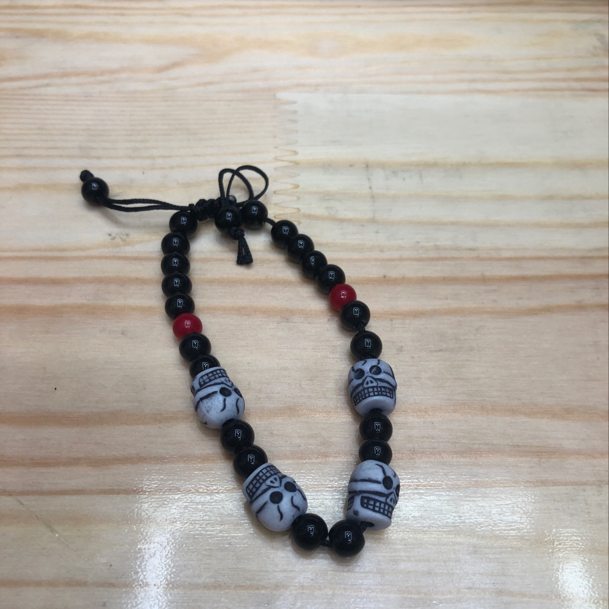 Ghost Head Bead Bracelet details Picture