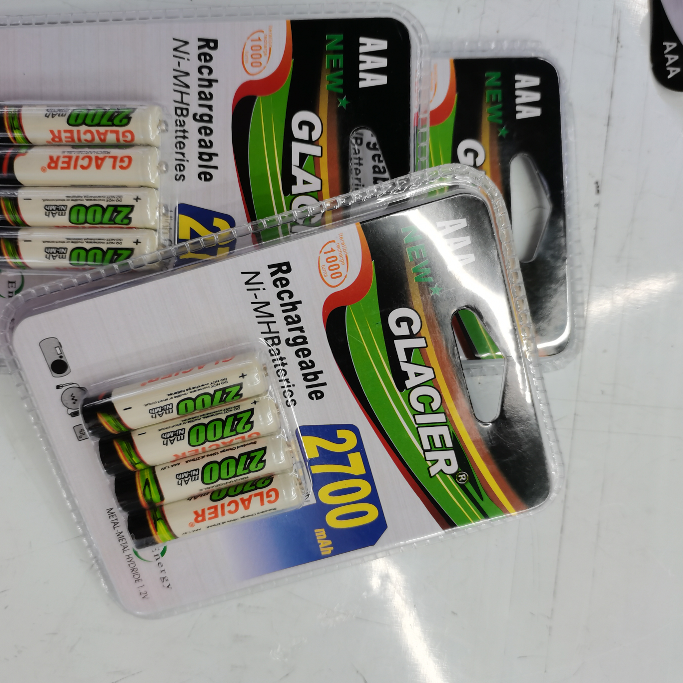 全吸GLACIER充电电池大容量2700毫安可充电AAA7号镍氢电池4粒