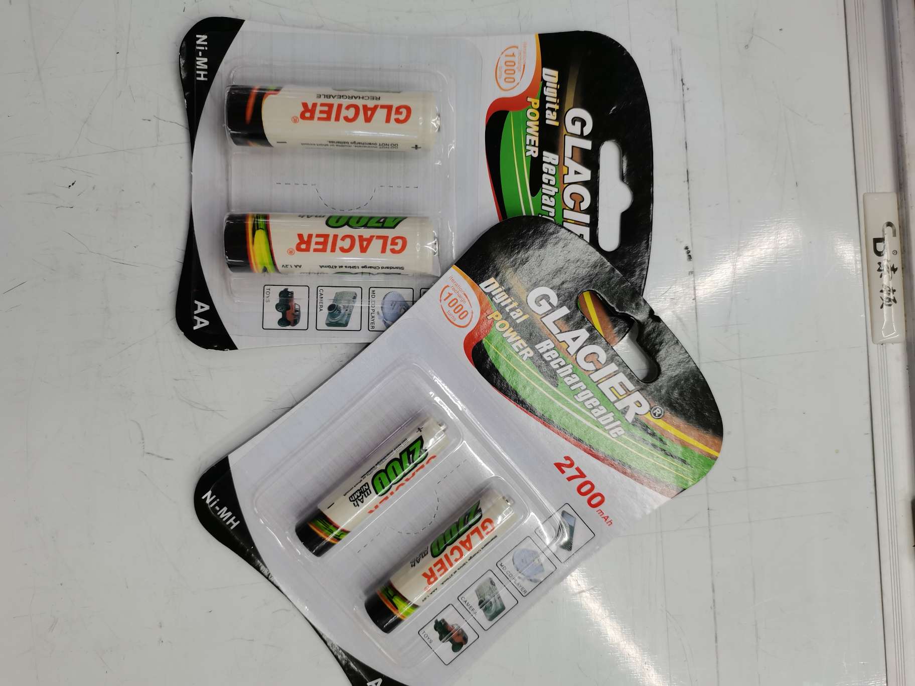 厂家直销GLACIER充电电池大容量2700毫安可充电AAA7号镍氢电池2粒产品图