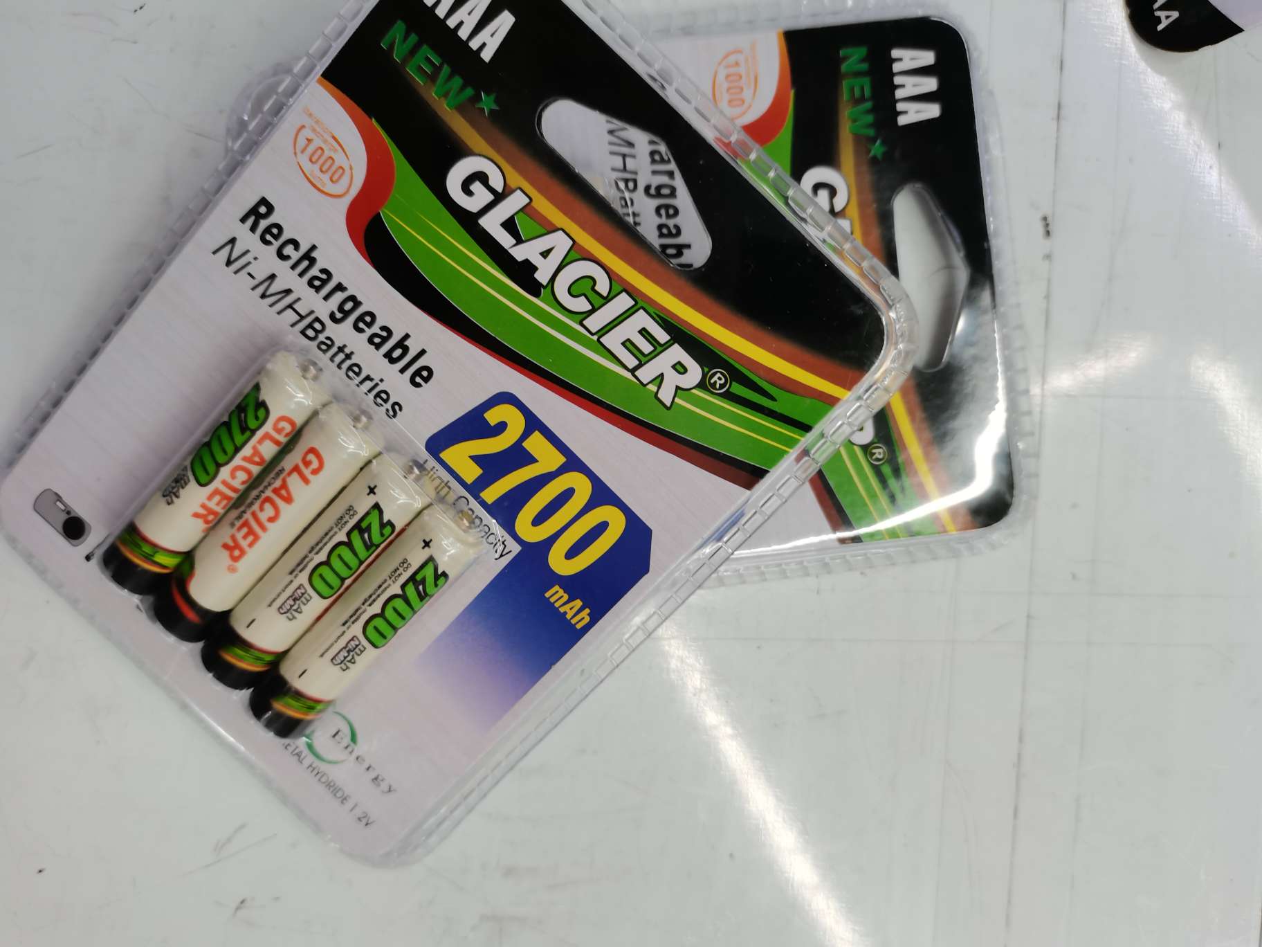 全吸GLACIER充电电池大容量2700毫安可充电AAA7号镍氢电池4粒细节图