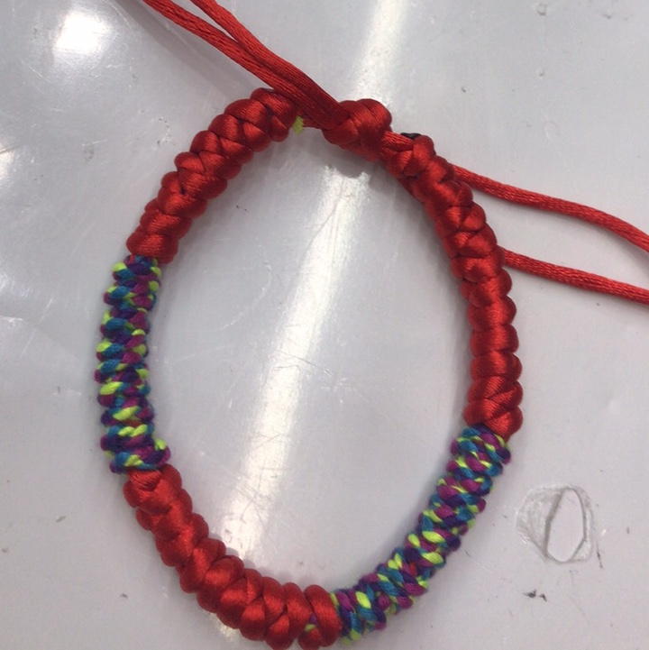Big red spacer bracelet