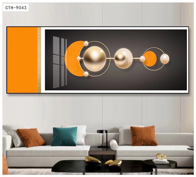40*120Cm Hotel Decorative Painting, Semi-Hand-Painted Oil Painting, Simple Frame Decorative Painting details Picture