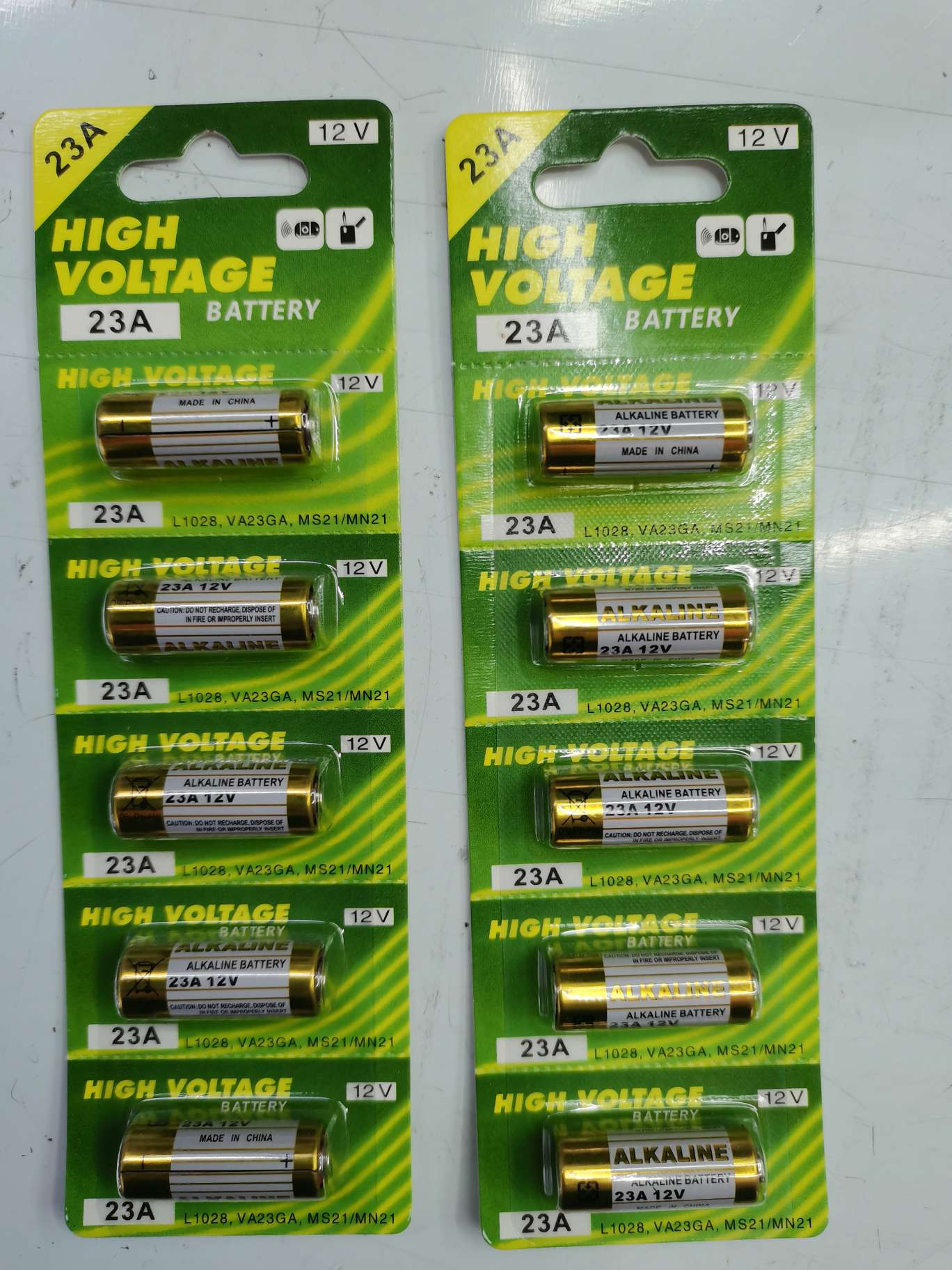 厂家直销12Ⅴ23A卡装电池 23A12V电池 卡装23A12V电池 23A卡装5粒卡装碱性电池细节图